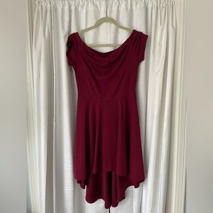 High low off the shoulder dress